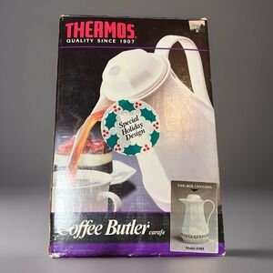 Thermos Coffee Butler Carafe 4308 Holiday Tree Design 32oz Vintage Serving Party